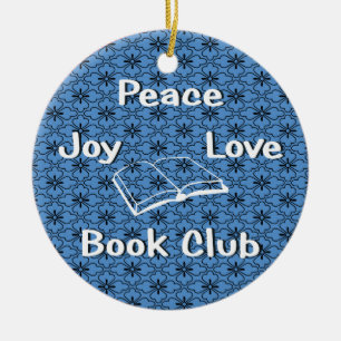 En Céramique paix, joie, amour, ornement de club de lecture