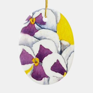 En Céramique "Pansy #4" Ornement floral