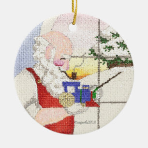 En Céramique Père Noël et ornement de train
