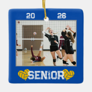 En Céramique Photo personnalisé Ornement de volleyball année se