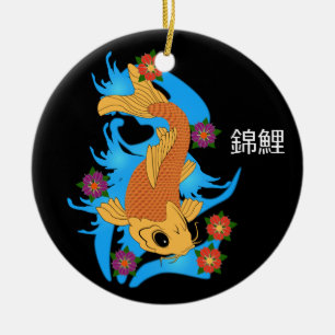 En Céramique Poissons de Koi de dragon d'eau, ornement