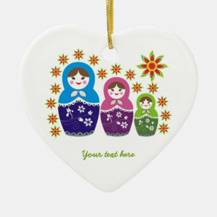 En Céramique Poupées russes Matryoshka ornement personnalisé