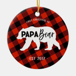 En Céramique Premier Noël comme ornement d'ours de papa