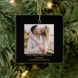 En Céramique Premier Noël Engagé Nom de la photo Année Ornement