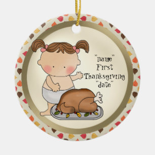 En Céramique Premier ornement de bébé de Thanksgiving