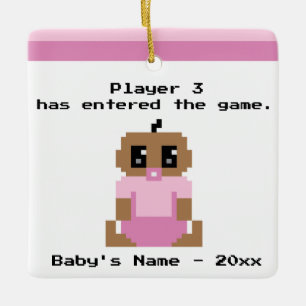 En Céramique Premier ornement de jeu vidéo de Noël de bébé