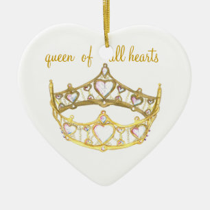 En Céramique reine des coeurs couronne ornement Kristie Hubler