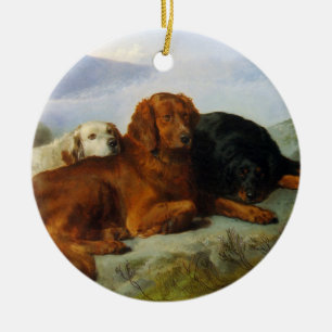 En Céramique Retriever doré, ornement irlandais et Setter Gordo