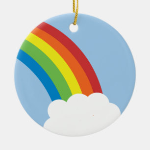 En Céramique rétro ornement d'arc-en-ciel des années 80