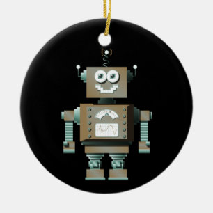 En Céramique Rétro ornement de robot de jouet (DK)