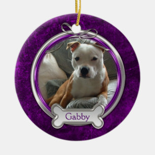 En Céramique Robinet d'argent violet Pet photo ornement de Noë