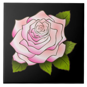 En Céramique Rose vintage de rose dessinant le carreau de