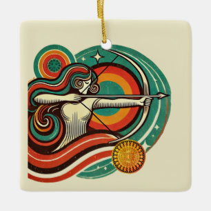 En Céramique Sagittarius Zodiac Ornement de vacances Personnali