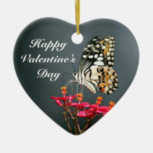 En Céramique Saint-Valentin Papillon Ornement de coeur