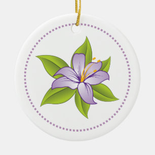 En Céramique Stargazer lilas violet lily ornement personnalisé