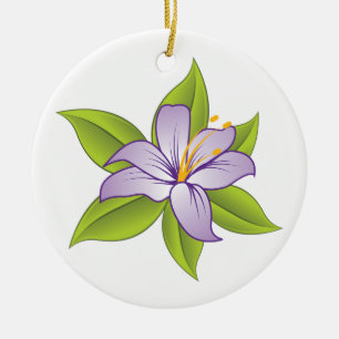 En Céramique Stargazer lilas violet lily ornement personnalisé