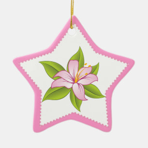 En Céramique Stargazer lys rose ornement personnalisé