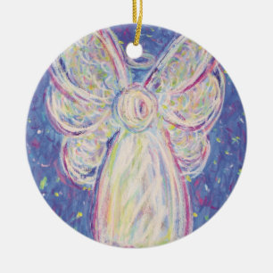 En Céramique Starry Night Angel Art Holiday Ornement