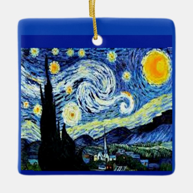 En Céramique Starry Night by Van Gogh, Ornement (Devant)