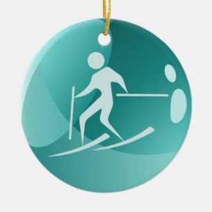 En Céramique Tag de ski / Ornement - SRF