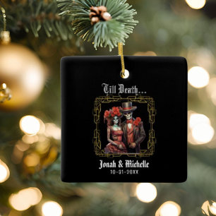 En Céramique Till Death Gothic Mariage Photo Ornement