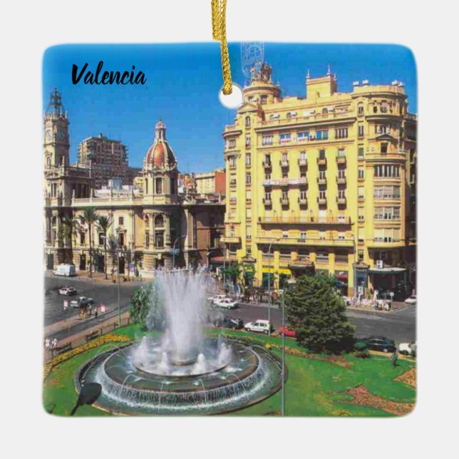 En Céramique Valencia Espagne Custom Panoramic Ornement (Devant)