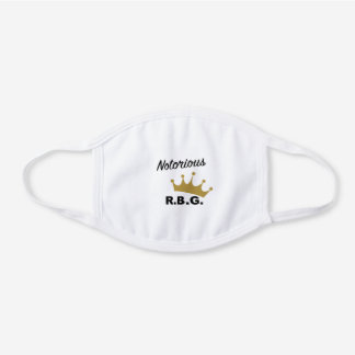 EN COTON BLANC NOTORIEUX R.B.G. - RUTH BADER GINSBURG FACE MASQUE