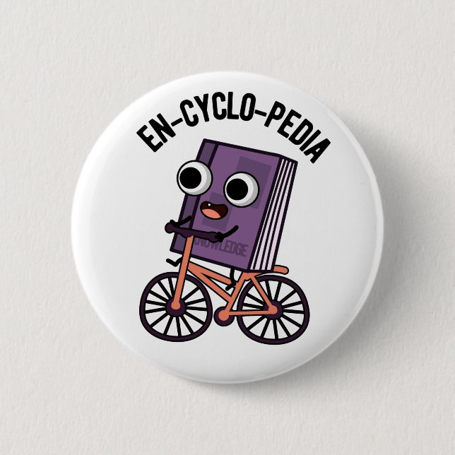 En-Cyclo-Pedia Funny Encyclopedia Pun Button (Vorderseite)