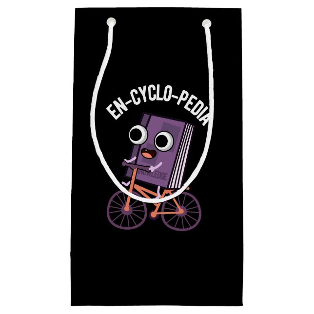 En-Cyclo-Pedia Funny Encyclopedia Pun Dark BG Kleine Geschenktüte (Vorderseite)