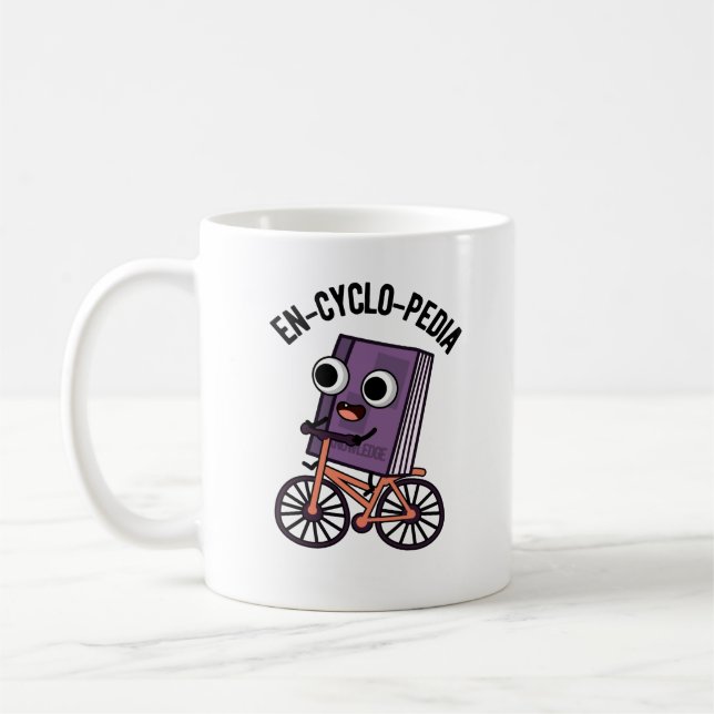En-Cyclo-Pedia Funny Encyclopedia Pun Kaffeetasse (Links)
