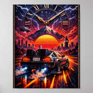 En dehors du temps – Art mural rétro-futuriste de 