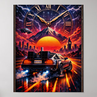 En dehors du temps – Art mural rétro-futuriste de 