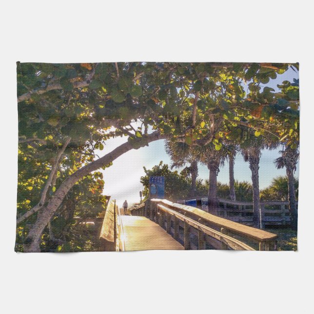 En direction de la plage Serviettes de cuisine (Horizontal)