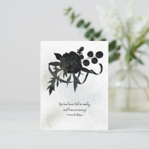 EN   Elegant Sympathy Card – Black Rose Postkarte