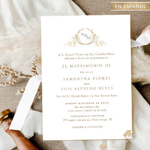En espagnol, Faire-part de mariage de monogramme o