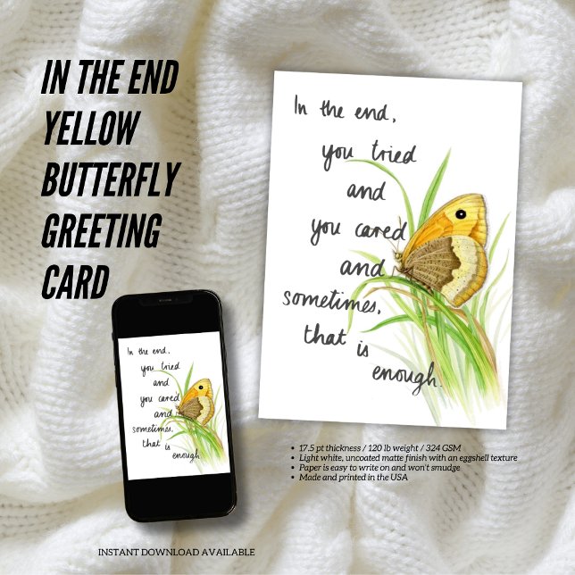 En fin de carte de voeux pour papillon jaune (The Butterfly Studio
🌼In the end 🦋 Yellow Butterfly Greeting Card)
