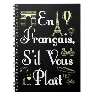 En Francais S'il Vous Plait Französischlehrerin Notizblock