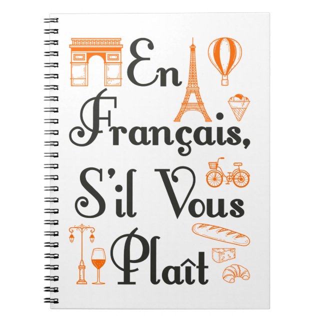 En Francais S'il Vous Plait French Teacher Student Notizblock (Vorderseite)