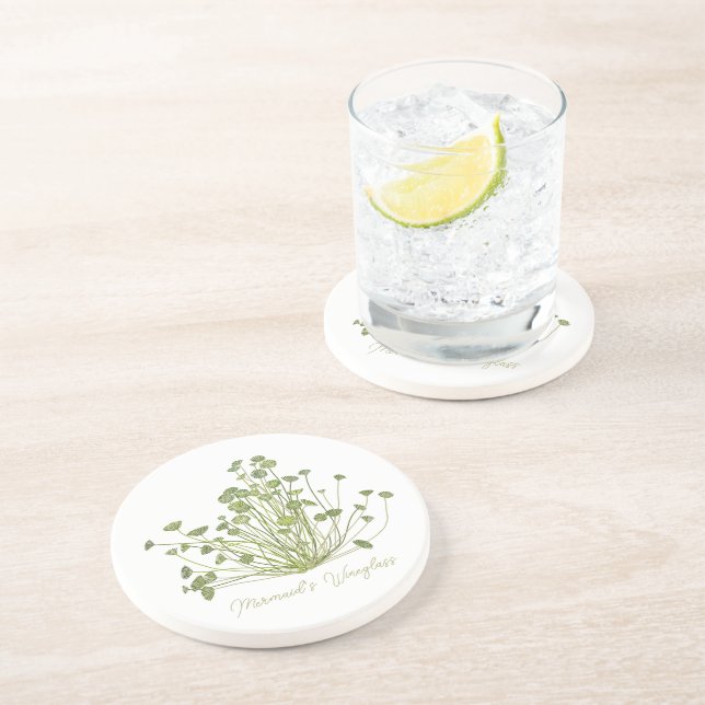 En Grès Acetabularia Dessous de verre de pierre d'algues (Côté)