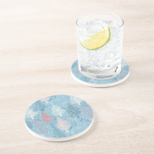 En Grès Arbres de Noël Abstraits Motif 2 Dessous de verre