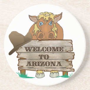 En Grès Arizona Welcome Horse Dessous de verre