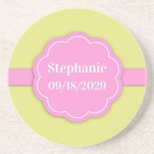 En Grès Baby shower Nouveau Dessous de verre bébé fille