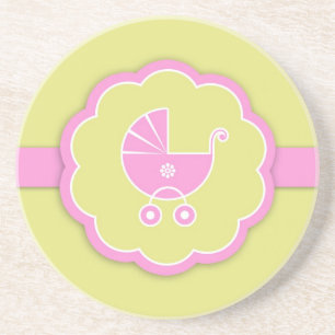 En Grès Baby shower Nouveau Dessous de verre bébé fille