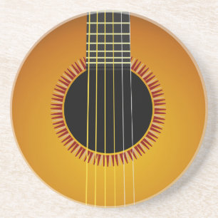 En Grès Beau Dessous de verre Arrière - plan de guitare