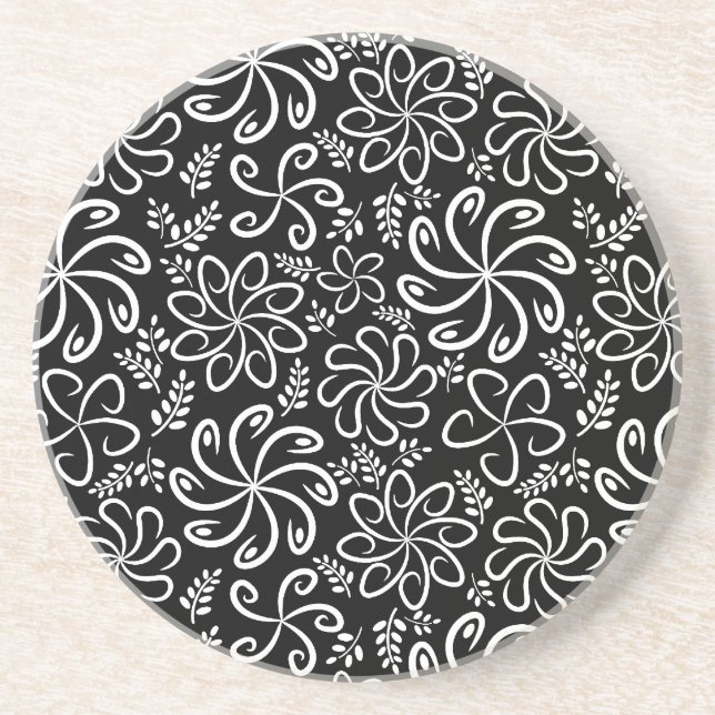 En Grès Beau dessous de verre noir et blanc (Devant)