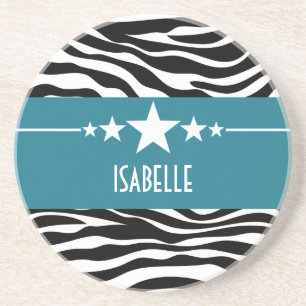 En Grès Blue Sassy Star Zebra Dessous de verre