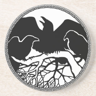En Grès Cadeau Raven de Raven de dessous de verre de Raven