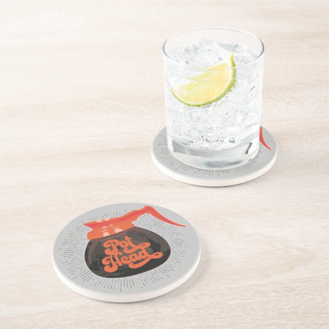 En Grès (Café) Dessous de verre de tête de pot (Côté)