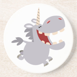 En Grès Cartoon mignonne Toothy Dessous de verre Unicorn
