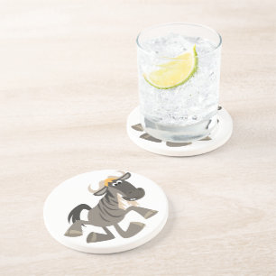 En Grès Cartoon Tap Dancing Wildebeest Dessous de verre